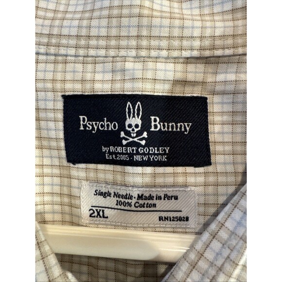 Psycho Bunny By Robert Godley Long Sleeve Plaid Button Down Shirt Size 2XL - Picture 2 of 11